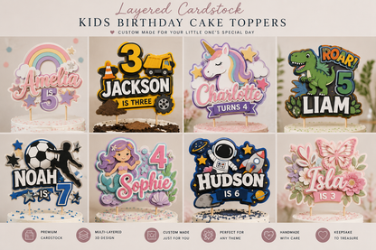 Kids Layered Cake Toppers