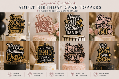 Adult Birthday Cake Toppers