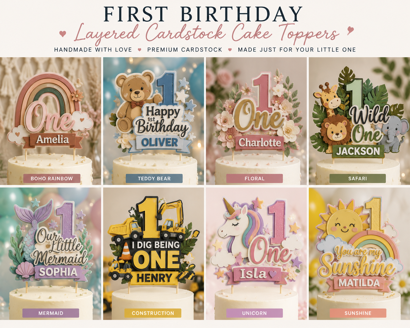 First Birthday Cake Toppers