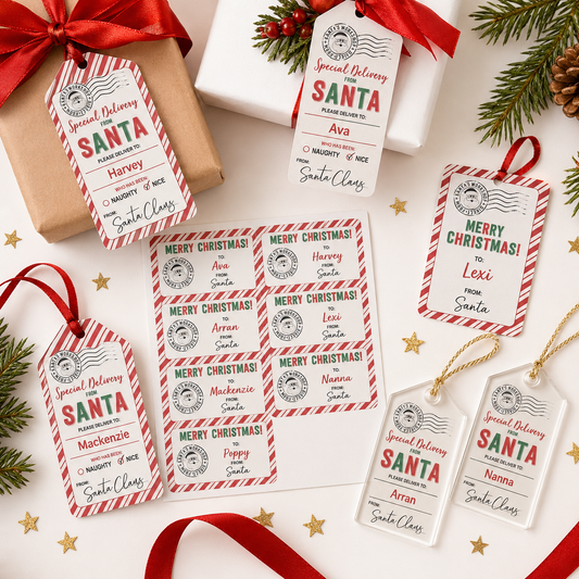 Santa Stickers - 20 pack