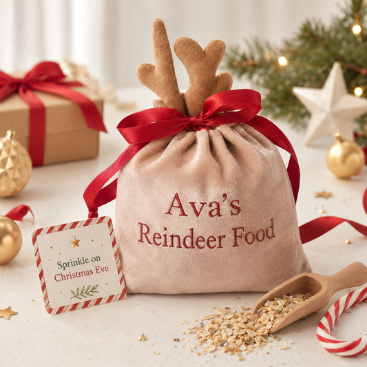 Personalised Reindeer Pouch with food