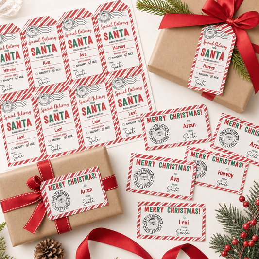 Santa Stickers - 10 pack