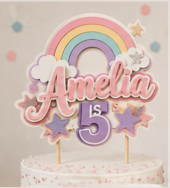 Kids Layered Cake Toppers